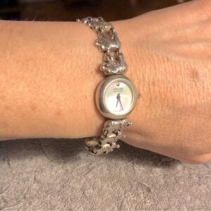 Solid 925 Sterling Silver Elephant Link Watch